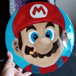 Mario super Nintendo character cartoon painting original art